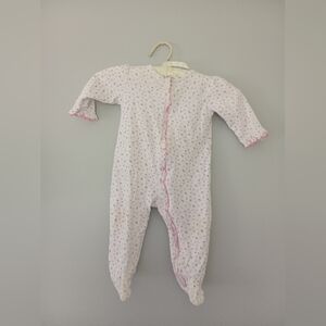 Kissy Kissy Pink Purple Heart Mid Sleeve Footie Pajamas Kids 9m